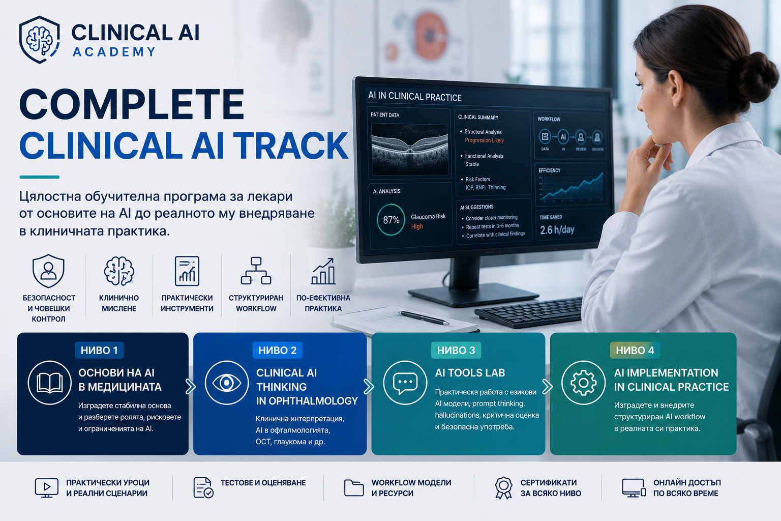 Clinical AI Training – Цялостна AI програма за лекари